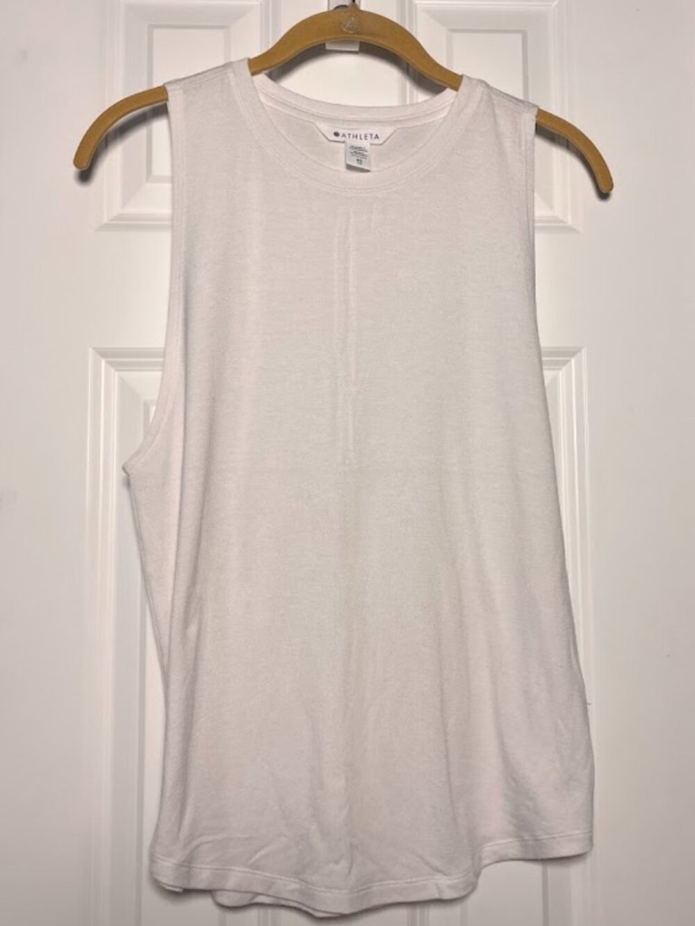 Athleta White High Neck Muscle Tank Top XS Workout Activewear Athleisure